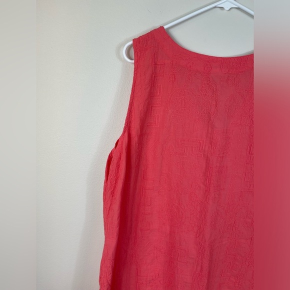 SeaBreeze of California Coral Sleeveless V-Neck Cotton Dress MADE USA Size XL - Picture 9 of 12